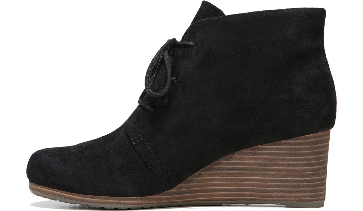 dr scholl's dakota wedge booties black